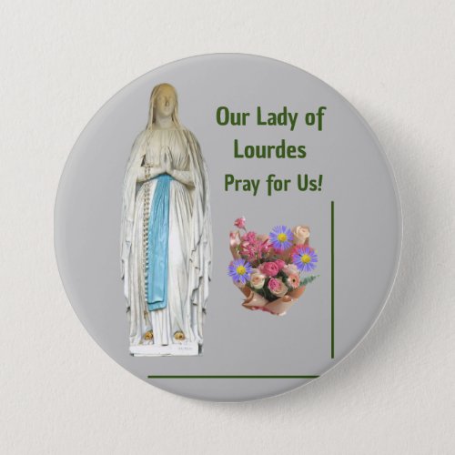 Our Lady of Lourdes Button