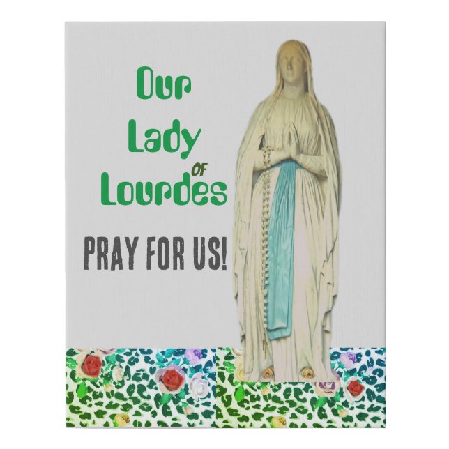 Our Lady of Lourdes Card Faux Canvas Print (Front)