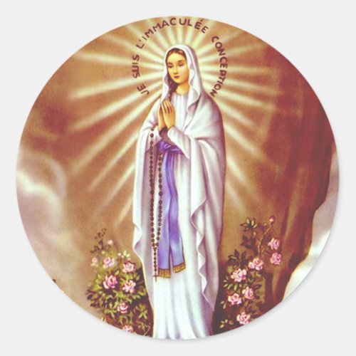 Our Lady of Lourdes Classic Round Sticker