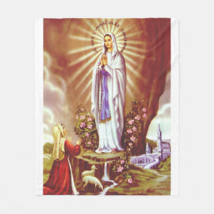 Our Lady of Lourdes Fleece Blanket
