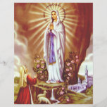 Our Lady of Lourdes Flyer<br><div class="desc">Our Lady of Lourdes is venerated under this title by the Roman Catholic church due to her apparitions that occurred in Lourdes,  France.</div>