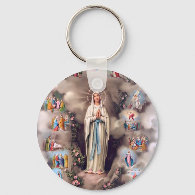 Our Lady of Lourdes Keychain (Front)