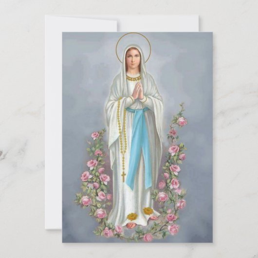 Our Lady of Lourdes Memorare Prayer Card (Front)