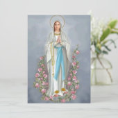Our Lady of Lourdes Memorare Prayer Card (Standing Front)