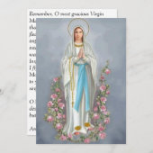 Our Lady of Lourdes Memorare Prayer Card (Front/Back)