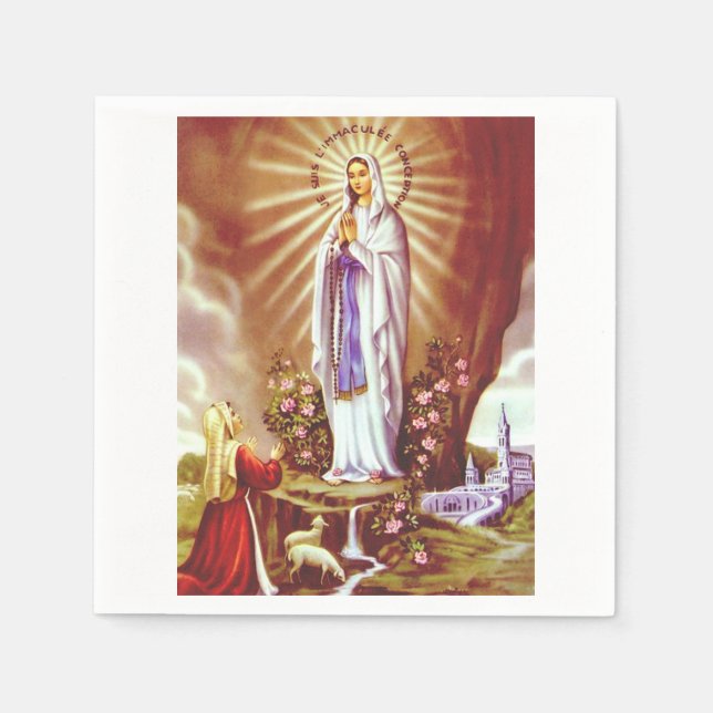 Our Lady of Lourdes Napkins (Front)