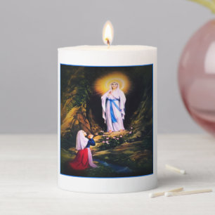 Our Lady of Lourdes Pillar Candle