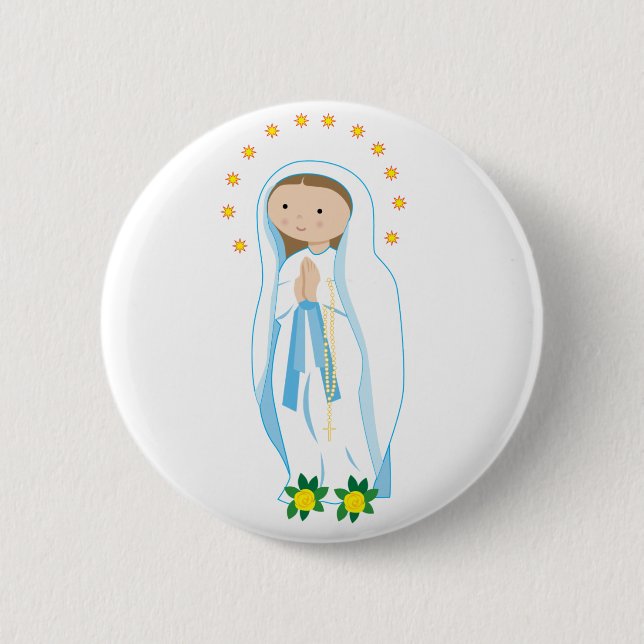 Our Lady of Lourdes Pinback Button (Front)