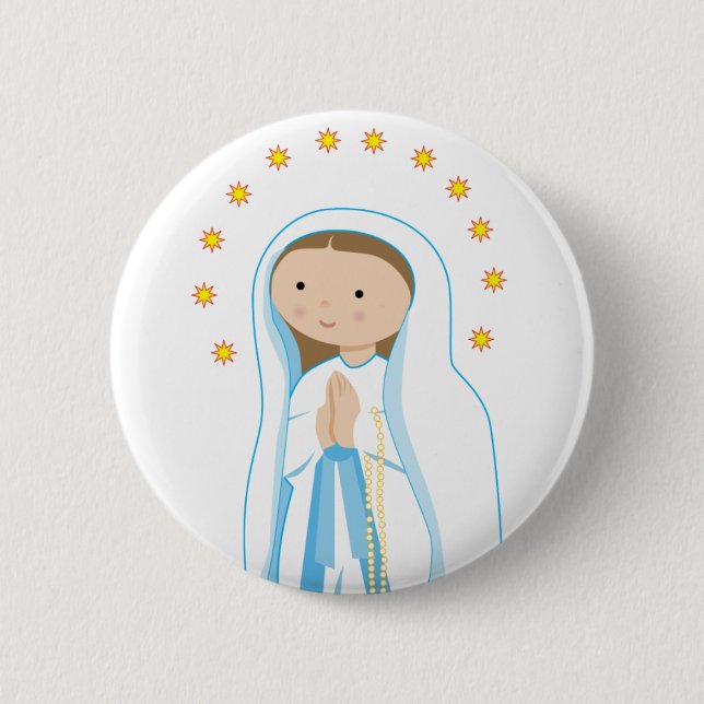 Our Lady of Lourdes Pinback Button (Front)