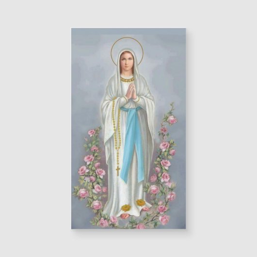 Our Lady of Lourdes Rosary Virgin Mary Roses (Front)