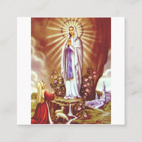 Our Lady of Lourdes Square Business Card