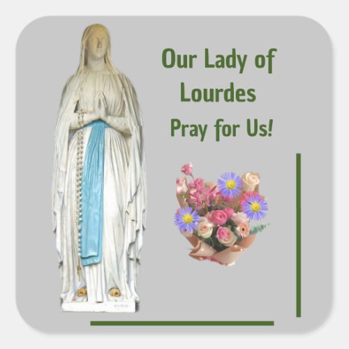 our Lady of Lourdes Square Sticker