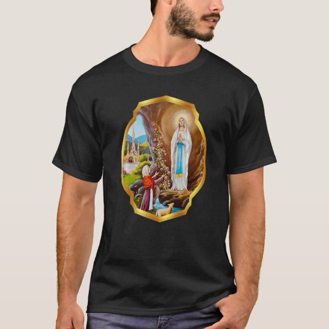 Our Lady of Lourdes St Bernadette Immaculate Mary  T-Shirt (Front)