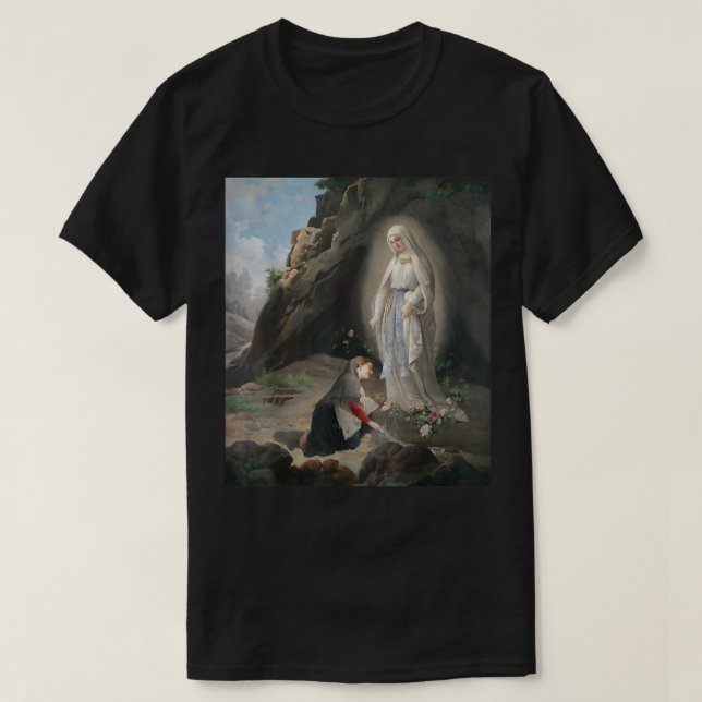 Our Lady of Lourdes St Bernadette Immaculate Mary  T-Shirt (Design Front)