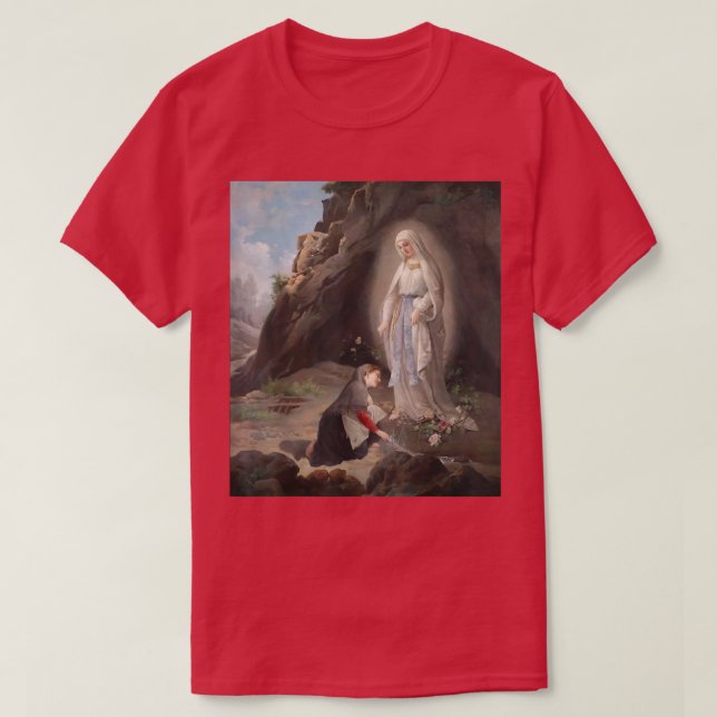 Our Lady of Lourdes St Bernadette Immaculate Mary  T-Shirt (Design Front)