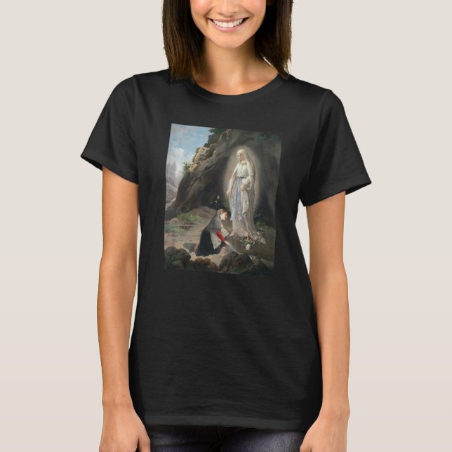 Our Lady Of Lourdes St Bernadette Immaculate Mary  T-Shirt (Front)