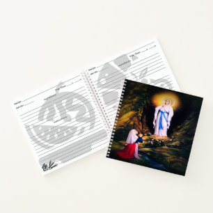 Our Lady of Lourdes with Prayer Notebook