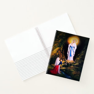 Our Lady of Lourdes with Prayer Notebook