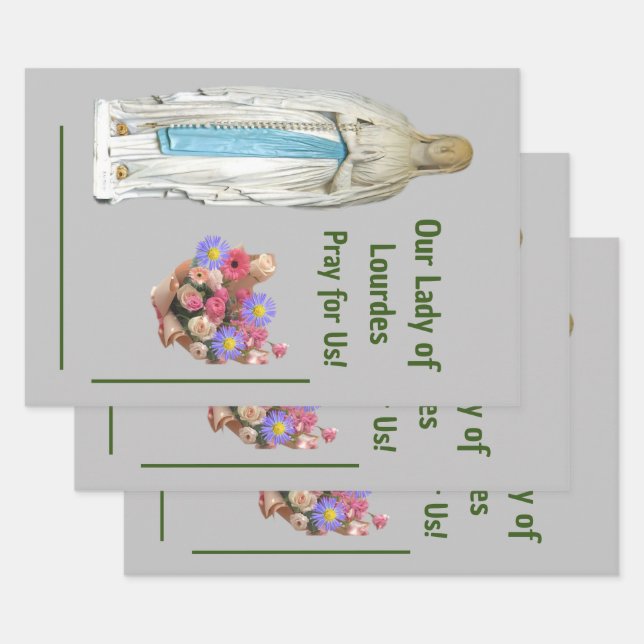 Our Lady of Lourdes Wrapping Paper Sheets (Set)