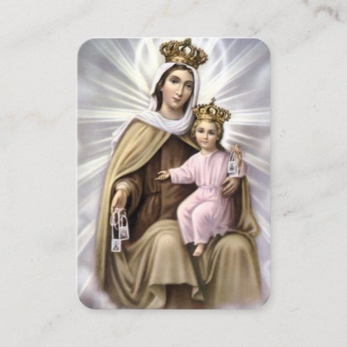 Our Lady of Mount Carmel Baby Jesus Prayer Card