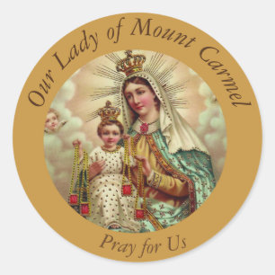 Our Lady of Mount Carmel  Baby Jesus Scapular Classic Round Sticker