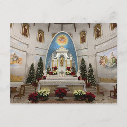 Our Lady of Mount Carmel Catholic Kenosha WI Holiday Postcard