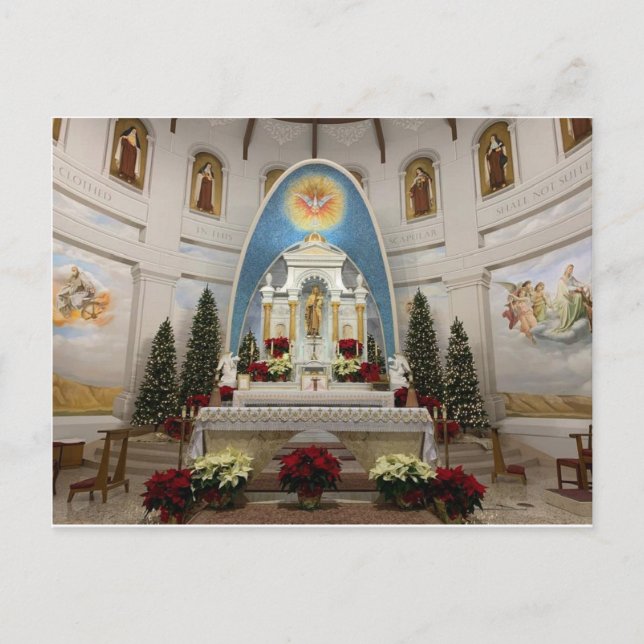 Our Lady of Mount Carmel Catholic Kenosha, WI Holiday Postcard (Front)