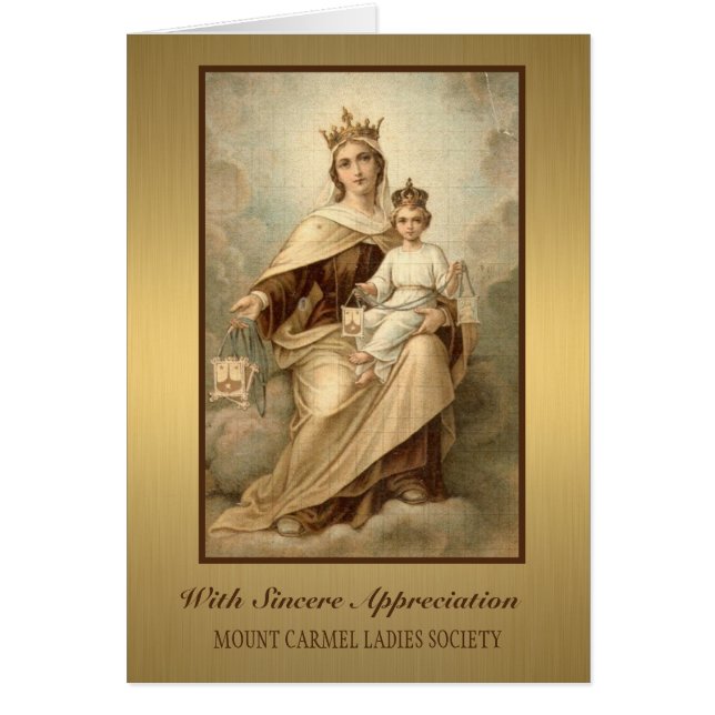 Our Lady of Mount Carmel Catholic Religious Cards (Front)