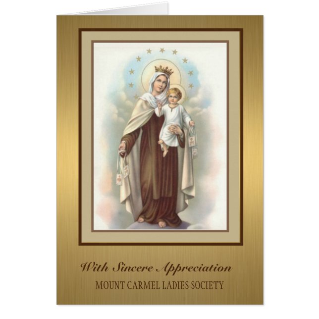 Our Lady of Mount Carmel Catholic Religious Cards (Front)