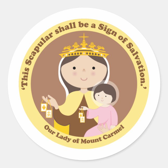 Our Lady of Mount Carmel Classic Round Sticker (Front)