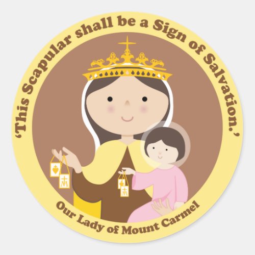 Our Lady of Mount Carmel Classic Round Sticker