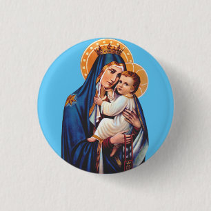 Our Lady of Mount Carmel Devotional Art Button