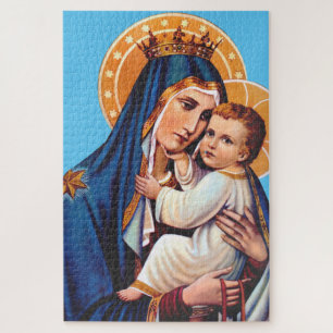Our Lady of Mount Carmel Devotional Art Jigsaw Puzzle