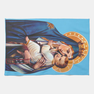 Our Lady of Mount Carmel Devotional Art Kitchen Towel