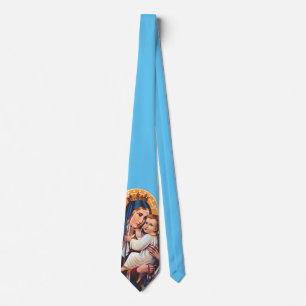 Our Lady of Mount Carmel Devotional Art Neck Tie