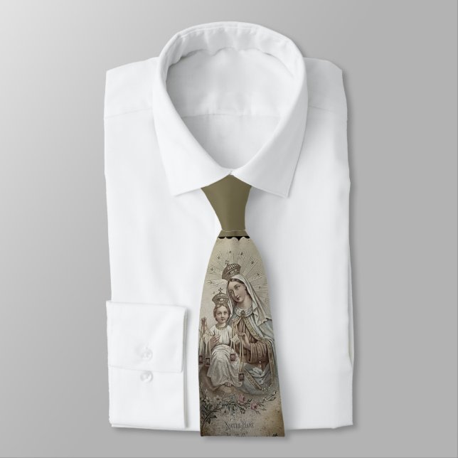 Our Lady of Mount Carmel neck tie (Tied)
