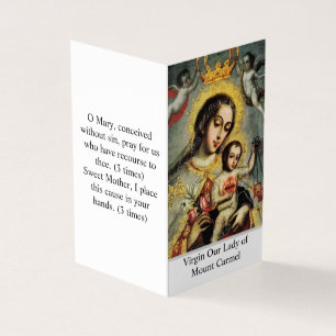 Our Lady of Mount Carmel Prayer Card 