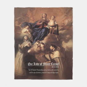 Our Lady of Mount Carmel Prayer Fleece Blanket