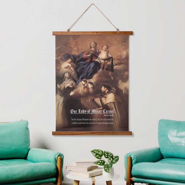 Our Lady of Mount Carmel Prayer Hanging Tapestry (Living Room)