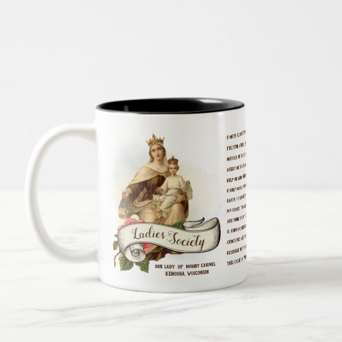 Our Lady of Mount Carmel Prayer Jesus Scapular Two_Tone Coffee Mug