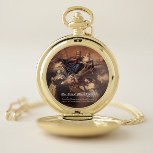 Our Lady of Mount Carmel Prayer Pocket Watch