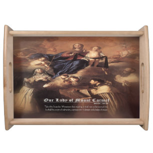 Our Lady of Mount Carmel Prayer Serving Tray
