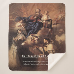Our Lady of Mount Carmel Prayer Sherpa Blanket