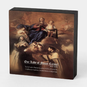 Our Lady of Mount Carmel Prayer Wooden Box Sign