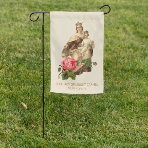 Our Lady of Mount Carmel Religious Virgin Mary Garden Flag