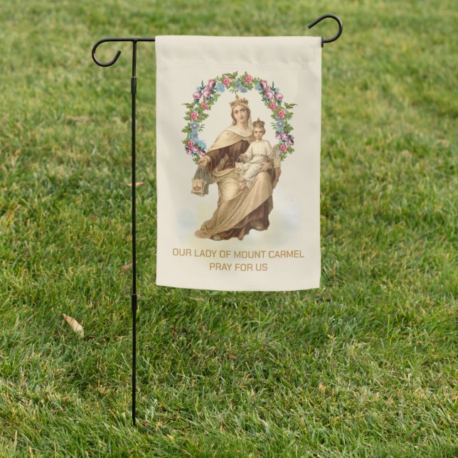 Our Lady of Mount Carmel Religious Virgin Mary Garden Flag (In SItu)