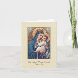 Our Lady of Mount Carmel Scapular Jesus Card
