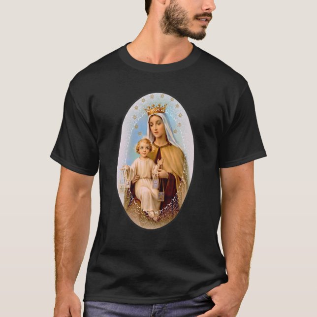 Our Lady Of Mount Carmel Scapular St Teresa Of Avi T-Shirt (Front)
