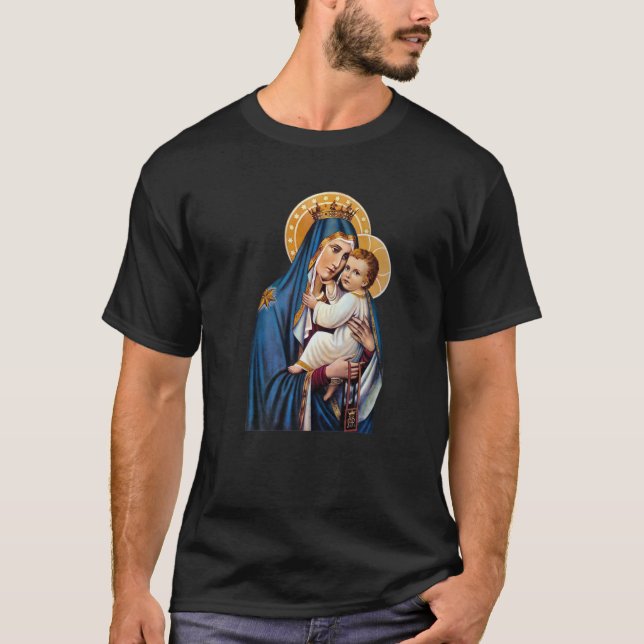 Our Lady Of Mount Carmel Scapular St Teresa Of Avi T-Shirt (Front)