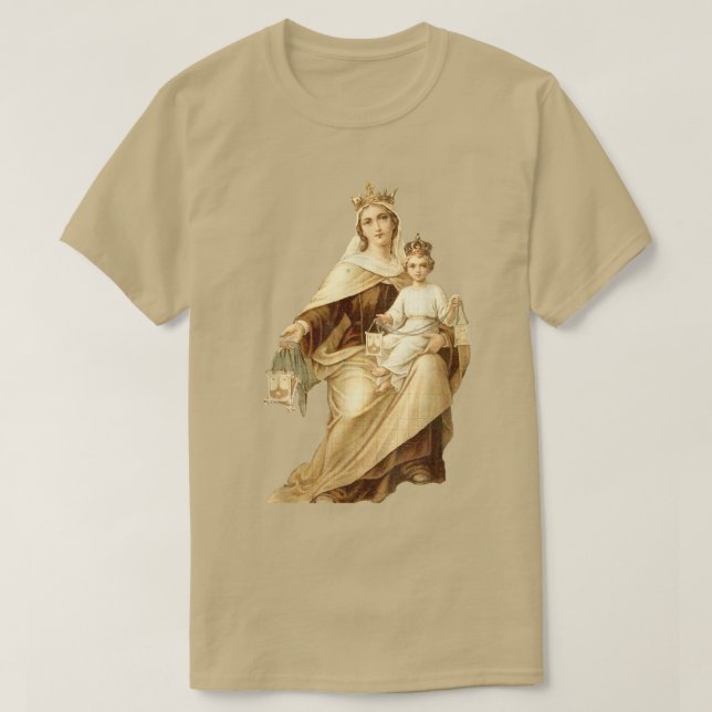 Our Lady of Mount Carmel Scapular St Teresa of Avi T-Shirt (Design Front)